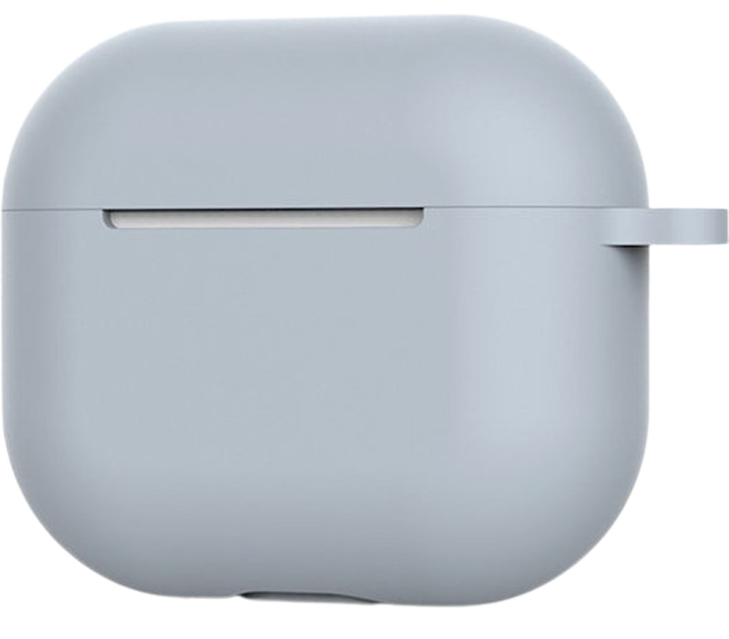 AirPods 4 Θήκη Σιλικόνης με Γάντζο Techsuit Smooth Ultrathin Protective Silicone Case with Hook Grey