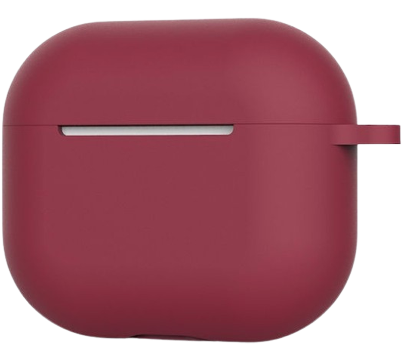 AirPods 4 Θήκη Σιλικόνης με Γάντζο Techsuit Smooth Ultrathin Protective Silicone Case with Hook Bordeaux
