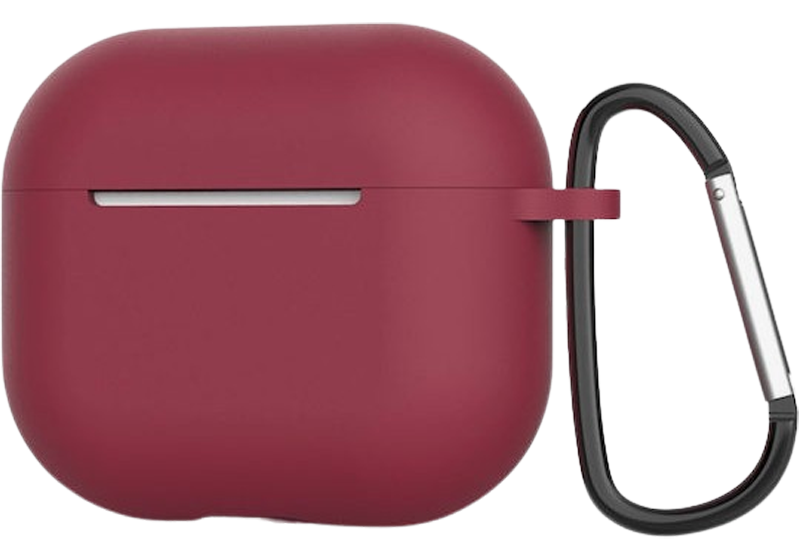 AirPods 4 Θήκη Σιλικόνης με Γάντζο Techsuit Smooth Ultrathin Protective Silicone Case with Hook Bordeaux