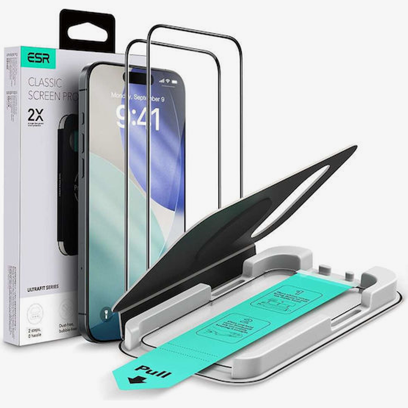 iPhone 17 Pro Max /16 Pro Max ESR UltraFit Screen Protector 2 Pack Προστασία Οθόνης με Μαύρο Περίγραμμα Full Face Tempered Glass