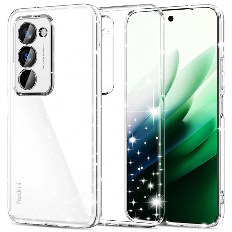 Techsuit Xiaomi Redmi 15 4G / 5G SparkleSkin Series Glitter Θήκη Σιλικόνης - Διάφανη