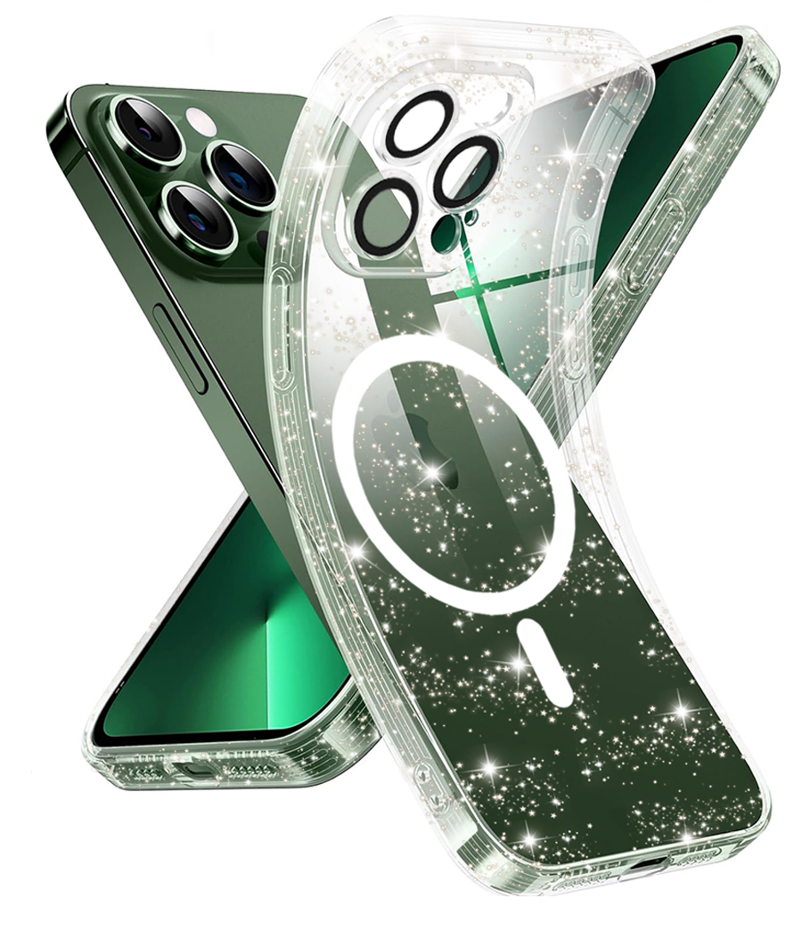 Techsuit iPhone 14 Pro Max MagSafe SparkleSkin Series Glitter Θήκη Σιλικόνης - Διάφανη
