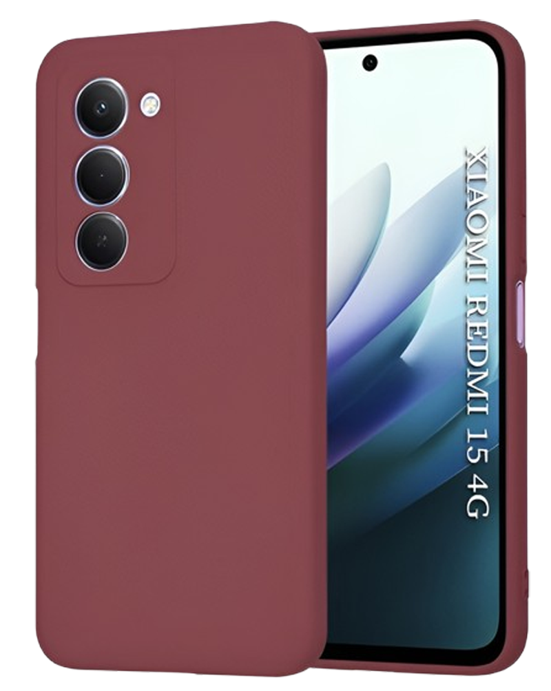 Techsuit Xiaomi Redmi 15 4G / 5G SoftFlex Θήκη Σιλικόνης - Plum Red