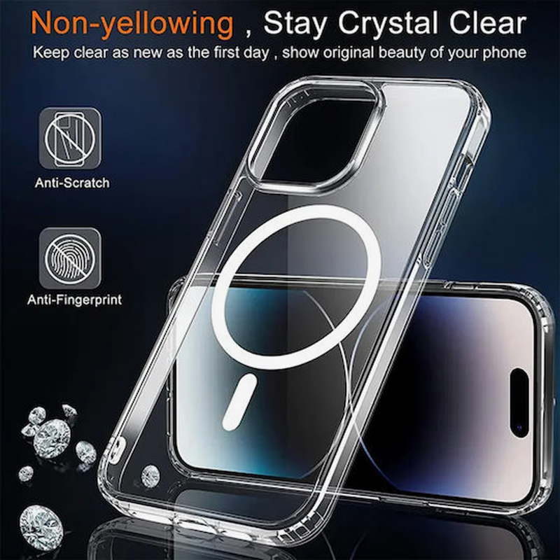 Techsuit iPhone 13 Pro Max Magsafe Pro Θήκη Σιλικόνης - Διάφανη