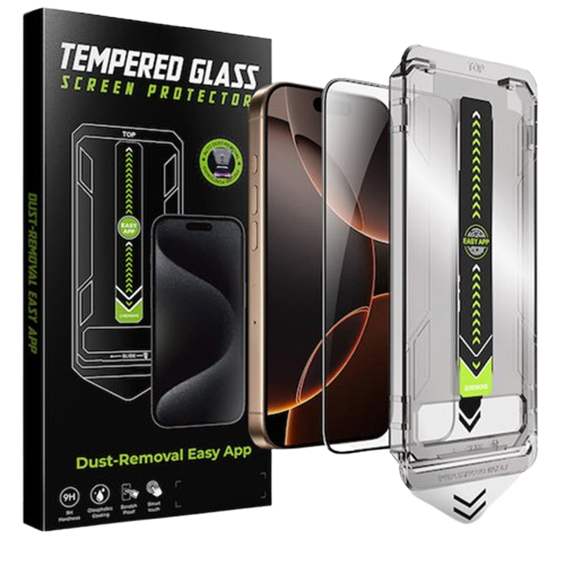 iphone 16 Pro Max / 17 Pro Max Προστασία Οθόνης με Μαύρο Περίγραμμα Techsuit TitanGlass Full Face Tempered Glass