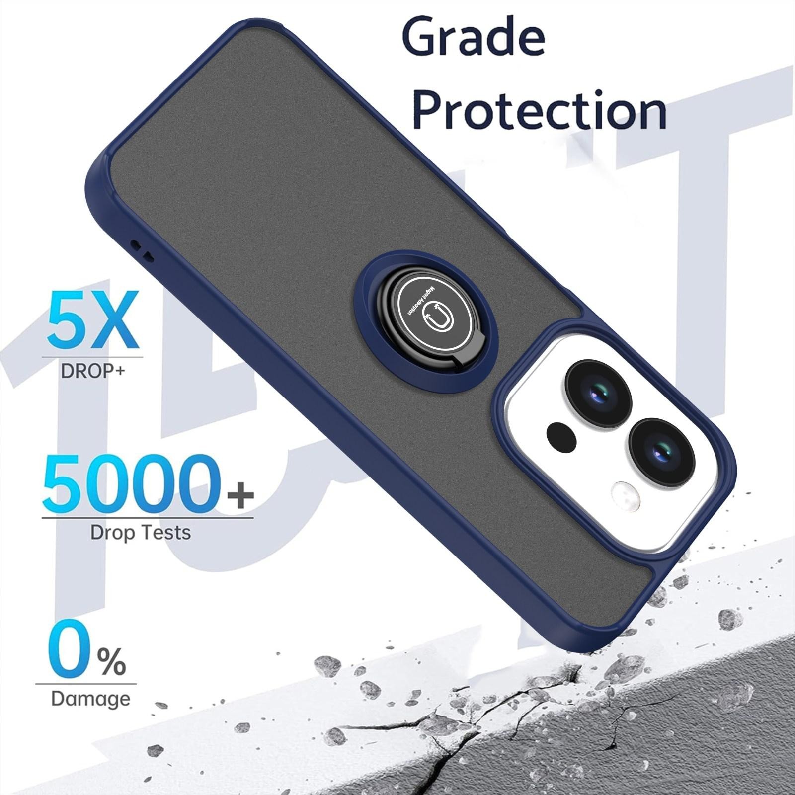 ENKAY Xiaomi Redmi 15C 4G / 5G / Poco C85 Q Shadow 1 Series with Ring Θήκη Σκληρή Φιμέ - Royal Blue