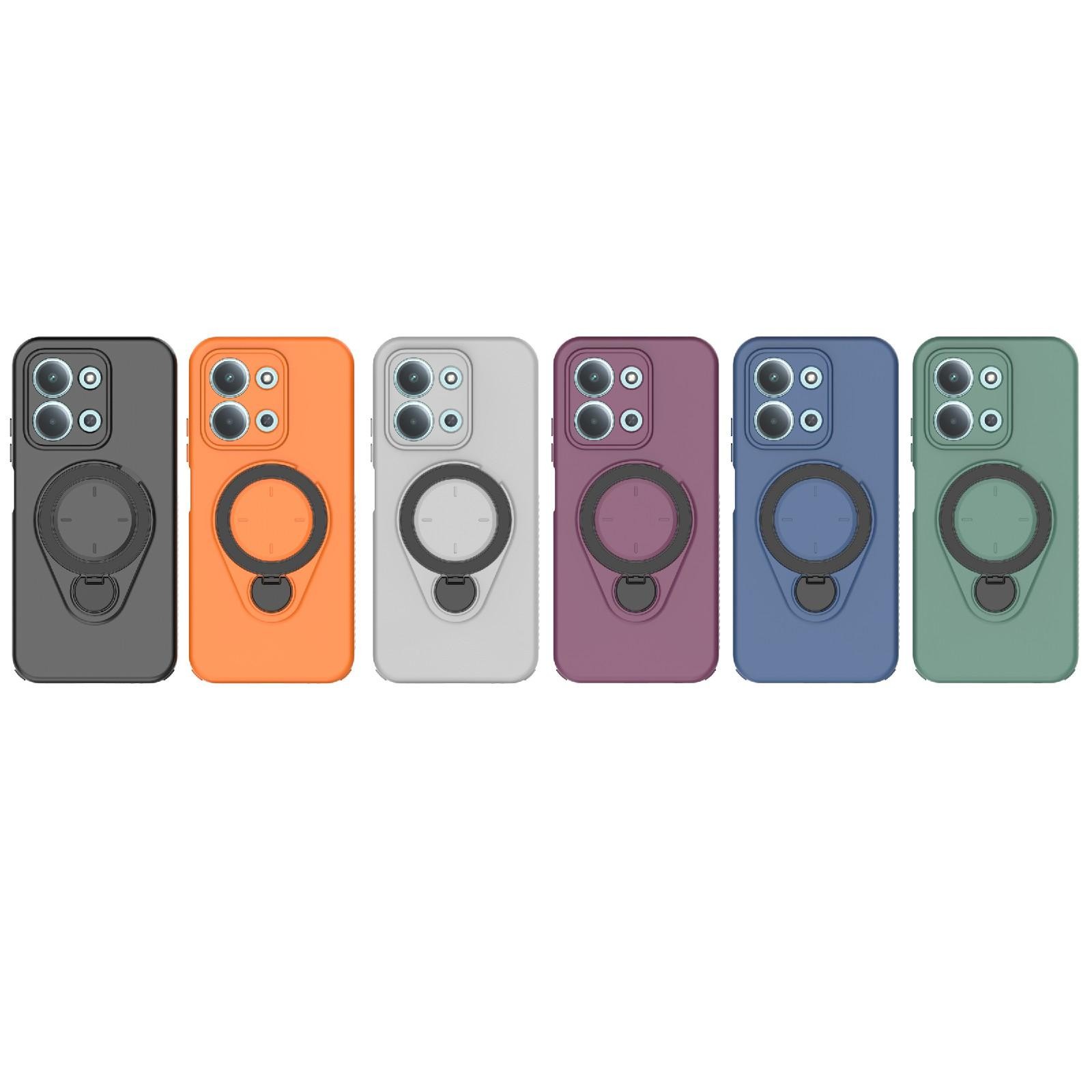ENKAY Xiaomi Redmi 15C 4G / Poco C85 Ring Shield MagSafe with 360 Degree Rotating Holder Θήκη Σιλικόνης - Black