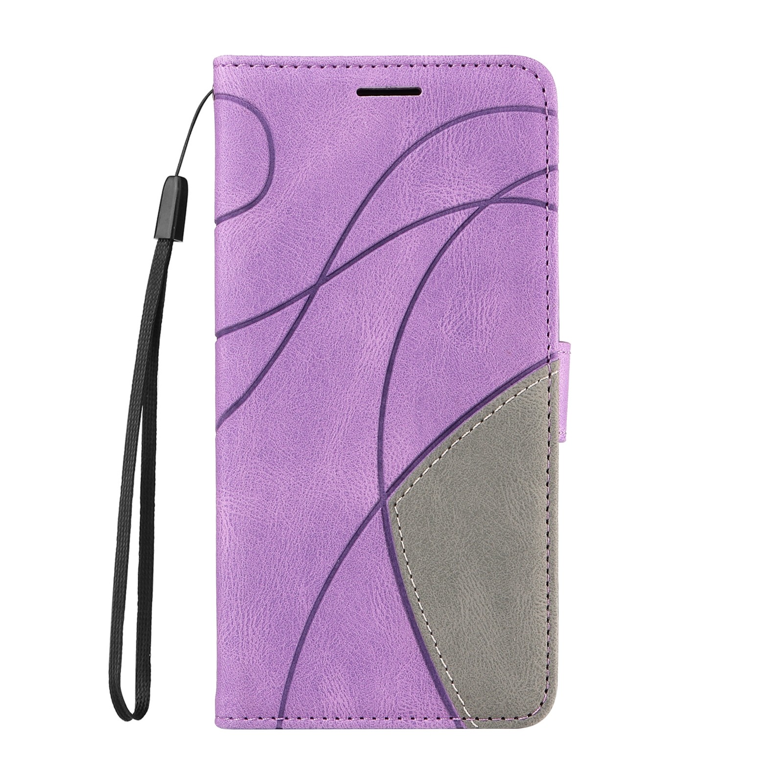 ENKAY Xiaomi Redmi 14C 4G / Poco C75 Dual-color Splicing Flip Θήκη Βιβλίο - Purple