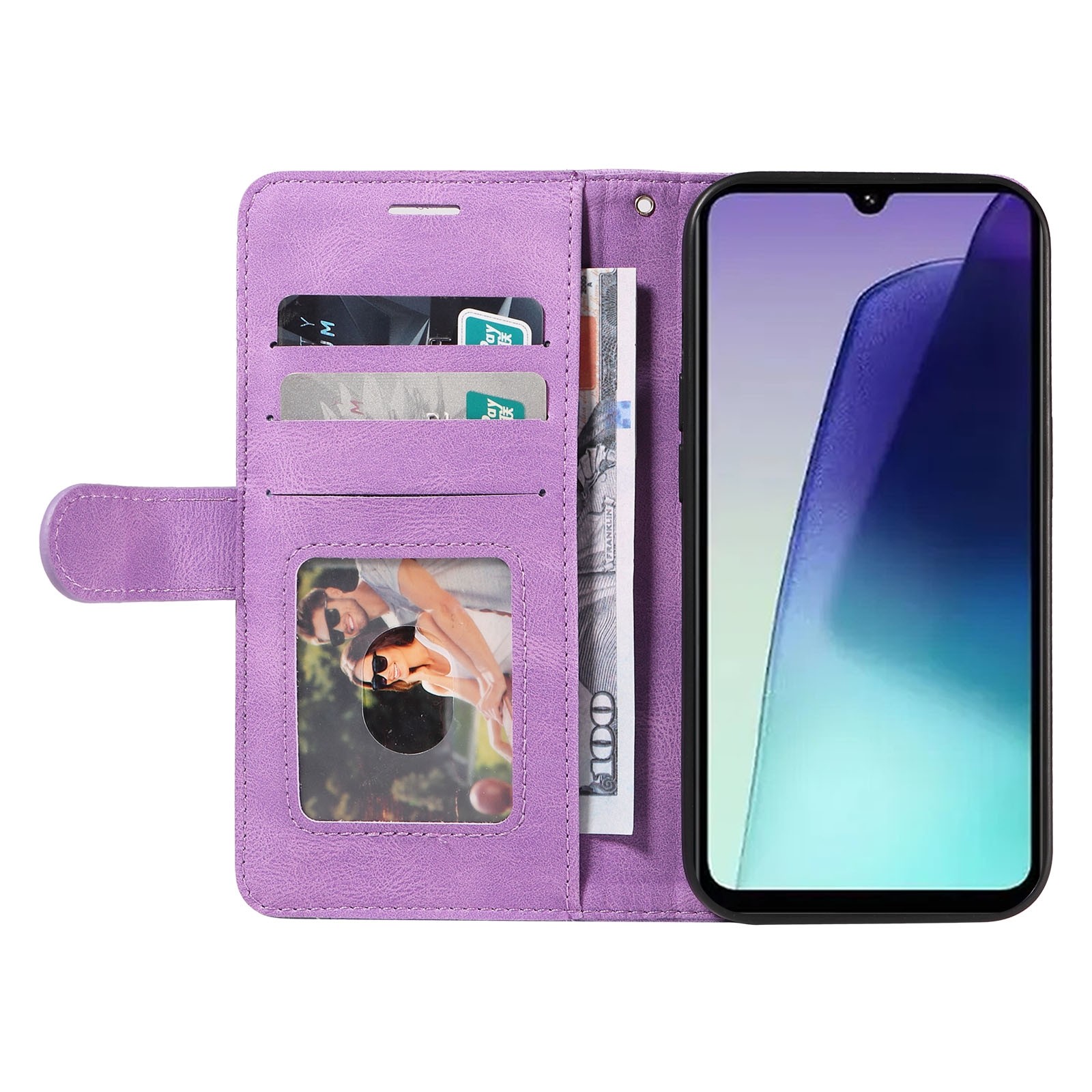 ENKAY Xiaomi Redmi 14C 4G / Poco C75 Dual-color Splicing Flip Θήκη Βιβλίο - Purple