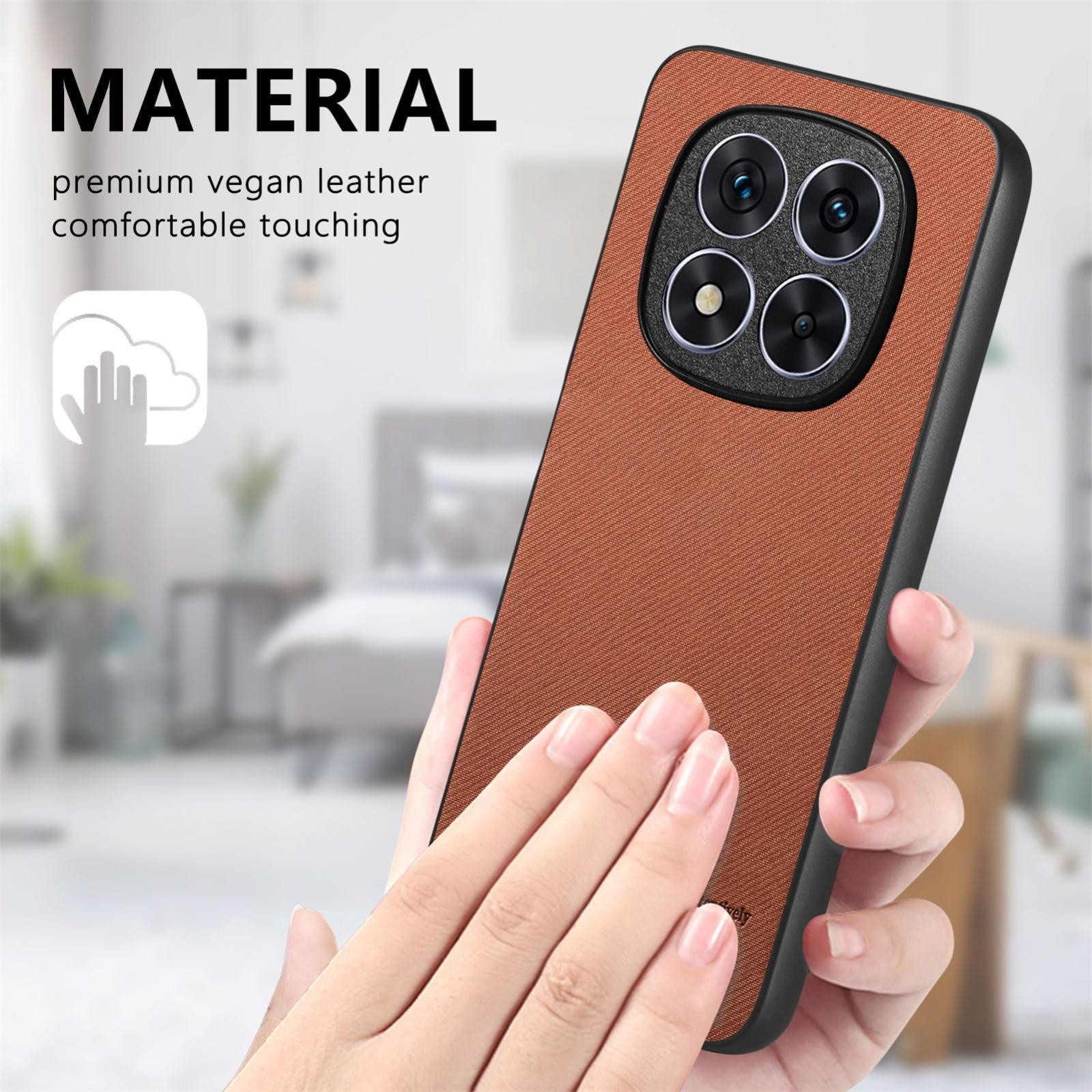 Fabric Xiaomi Redmi 14C 4G / Poco C75 Twill Θήκη Σιλικόνης - Brown