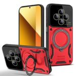 ENKAY Xiaomi Redmi 14C 4G / Poco C75 MagSafe Large Window Holder Θήκη Σιλικόνης - Red