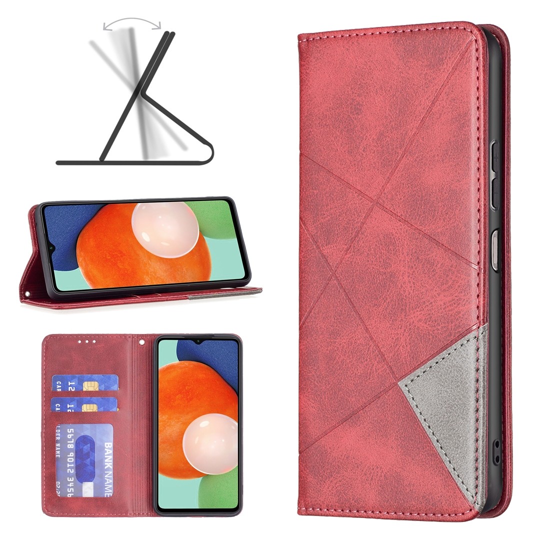 Binfen Color Samsung Galaxy A13 4G Prismatic Invisible Magnetic Θήκη Βιβλίο - Red