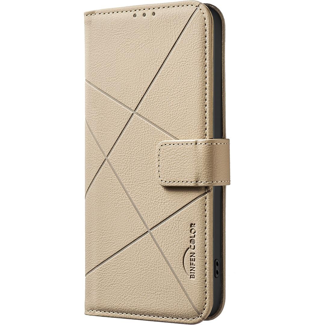 Binfen Color Xiaomi Redmi 14C 4G Geometric Pattern RFID Θήκη Βιβλίο - Beige