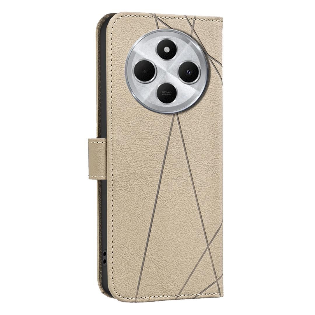 Binfen Color Xiaomi Redmi 14C 4G Geometric Pattern RFID Θήκη Βιβλίο - Beige