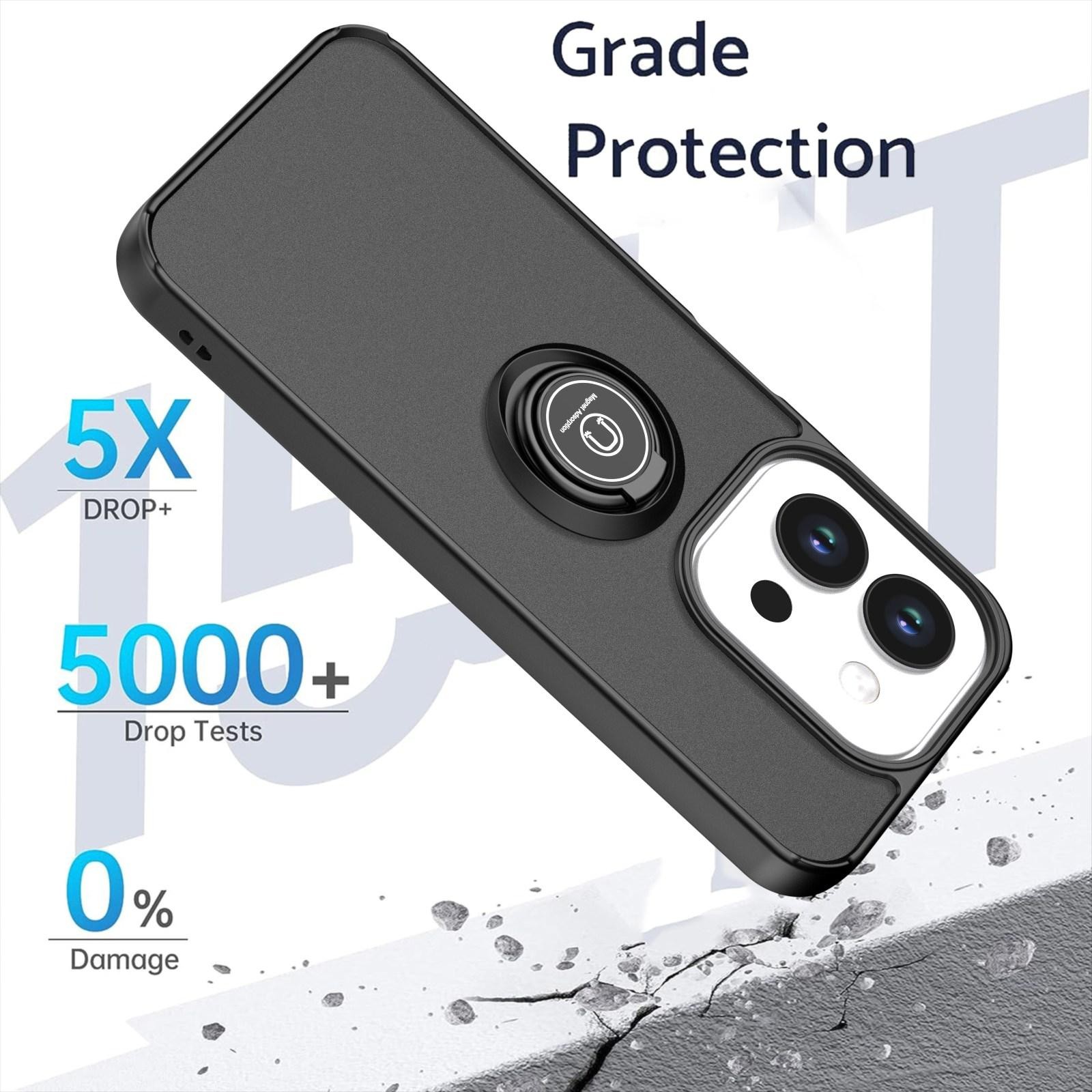 ENKAY Xiaomi Redmi 15C 4G / 5G / Poco C85 Q Shadow 1 Series with Ring Θήκη Σκληρή Φιμέ - Black