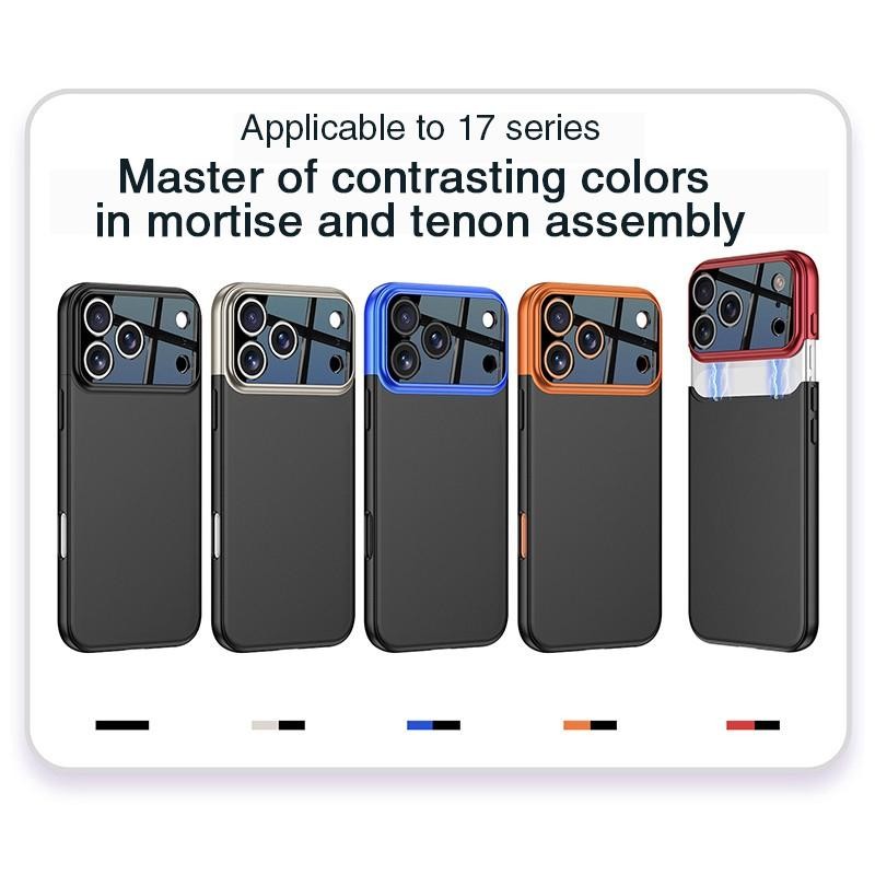 GKK iPhone 17 Pro Max Color Master Splicing Θήκη Σιλικόνης - Orange Black