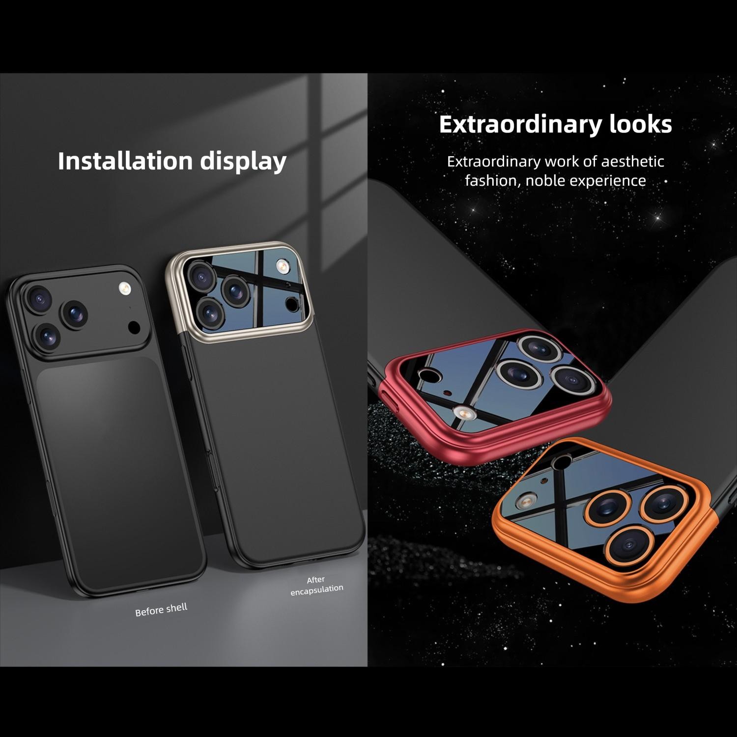 GKK iPhone 17 Pro Max Color Master Splicing Θήκη Σιλικόνης - Orange Black