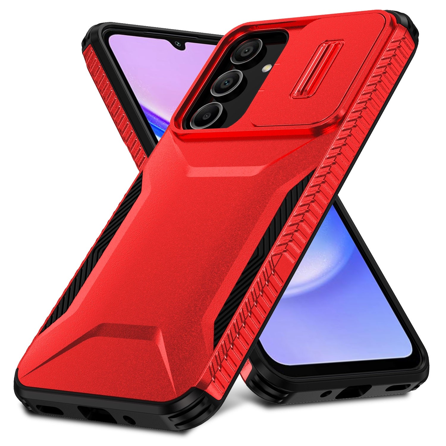 ENKAY Samsung Galaxy A16 4G / A16 5G Sliding Camshield Θήκη Σκληρή - Red