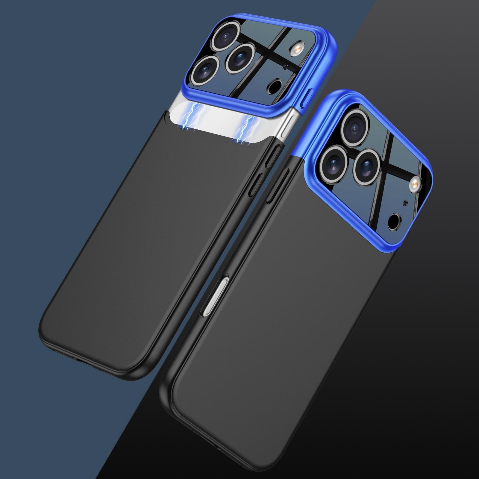 GKK iPhone 17 Pro Max Color Master Splicing Θήκη Σιλικόνης - Blue Black