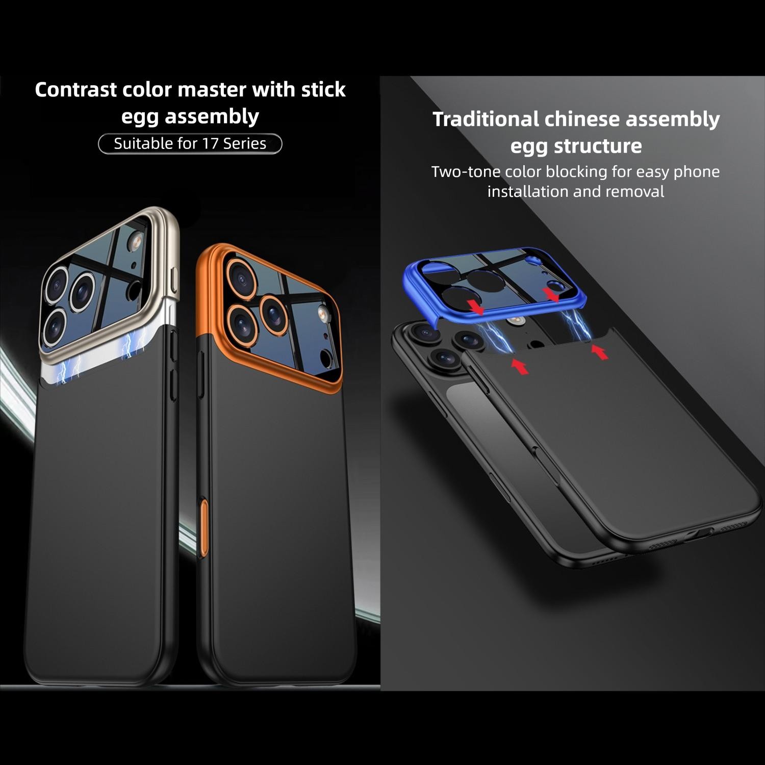 GKK iPhone 17 Pro Max Color Master Splicing Θήκη Σιλικόνης - Blue Black