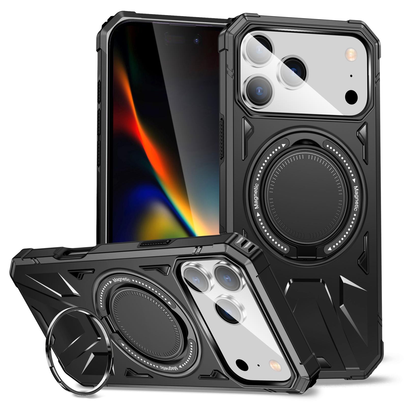 ENKAY iPhone 17 Pro Max MagSafe Magnetic Shockproof with Ring Holder Θήκη Σκληρή- Black
