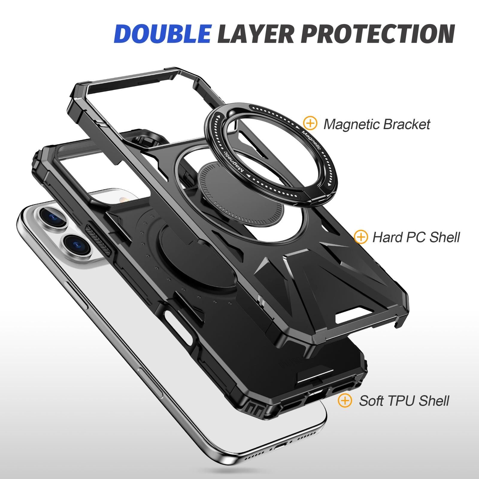 ENKAY iPhone 17 Pro Max MagSafe Magnetic Shockproof with Ring Holder Θήκη Σκληρή- Black