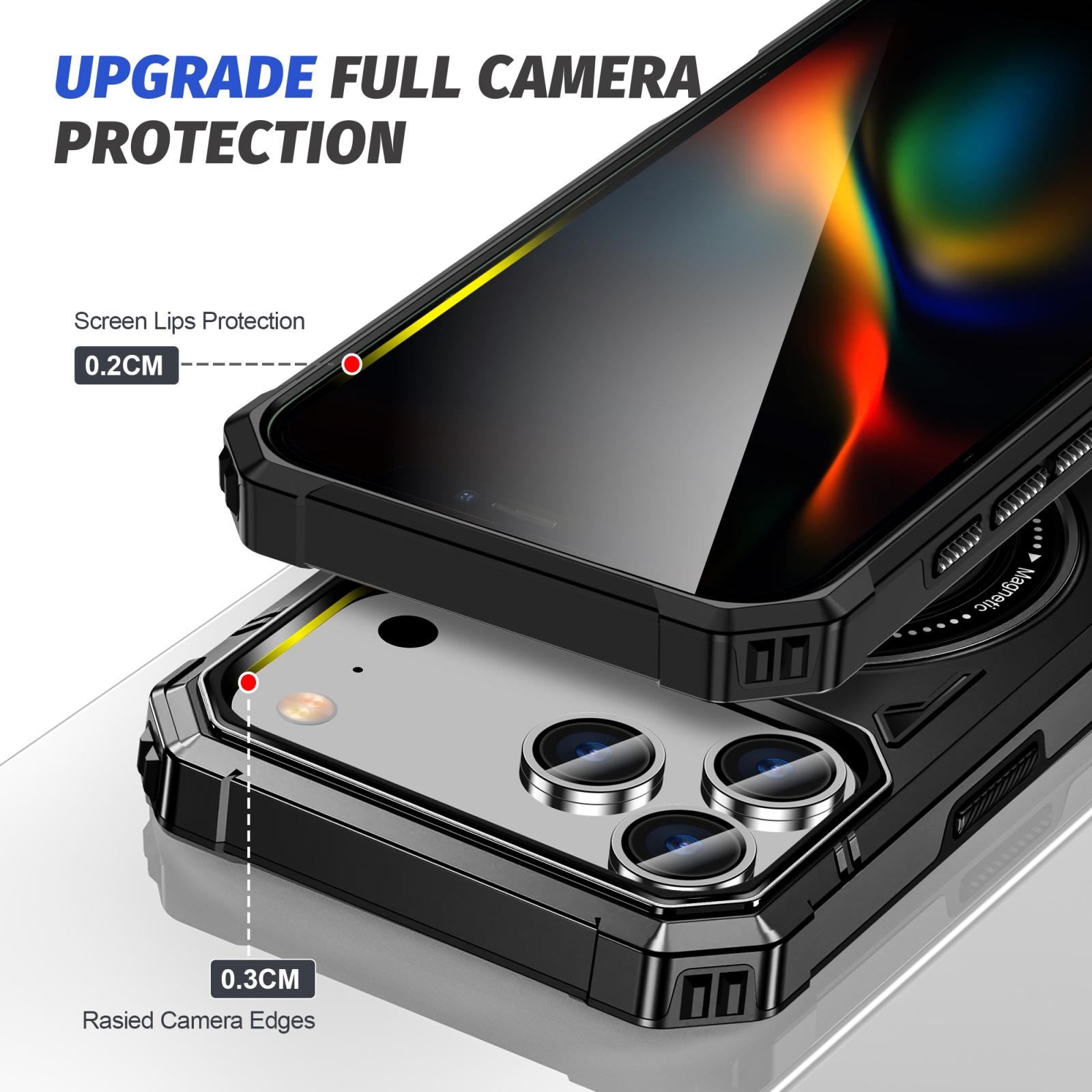 ENKAY iPhone 17 Pro Max MagSafe Magnetic Shockproof with Ring Holder Θήκη Σκληρή- Black