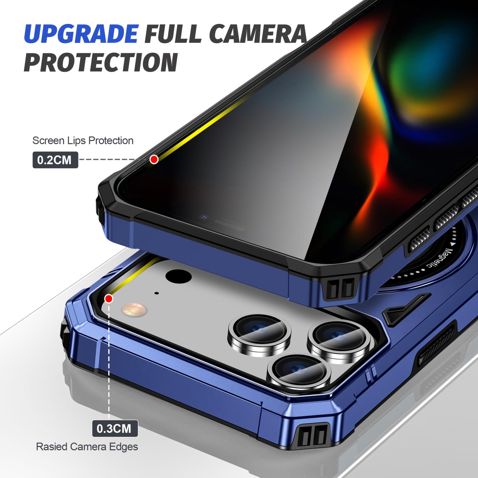 ENKAY iPhone 17 Pro Max MagSafe Magnetic Shockproof with Ring Holder Θήκη Σκληρή- Blue