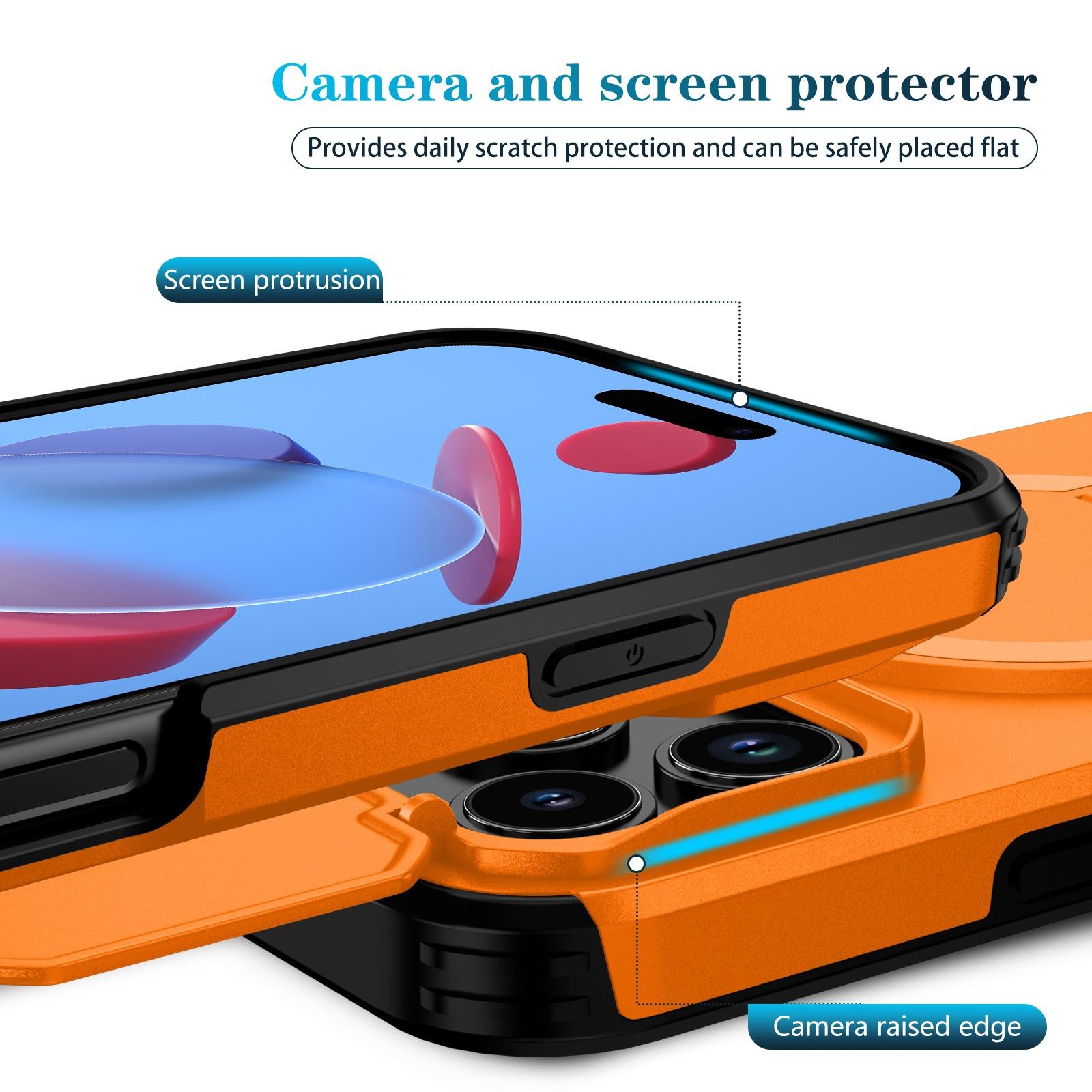 ENKAY iPhone 17 Pro Max MagSafe Sliding Camshield Holder Θήκη Σκληρή - Orange