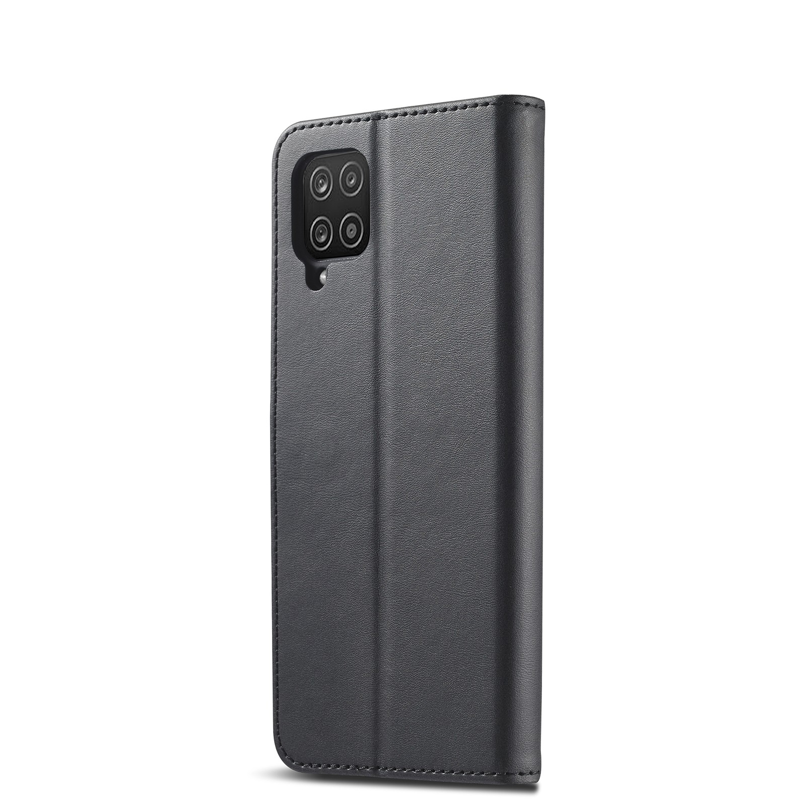 LC.IMEEKE Samsung Galaxy A12 Calf Texture Horizontal Flip and Card Slots Θήκη Βιβλίο - Black