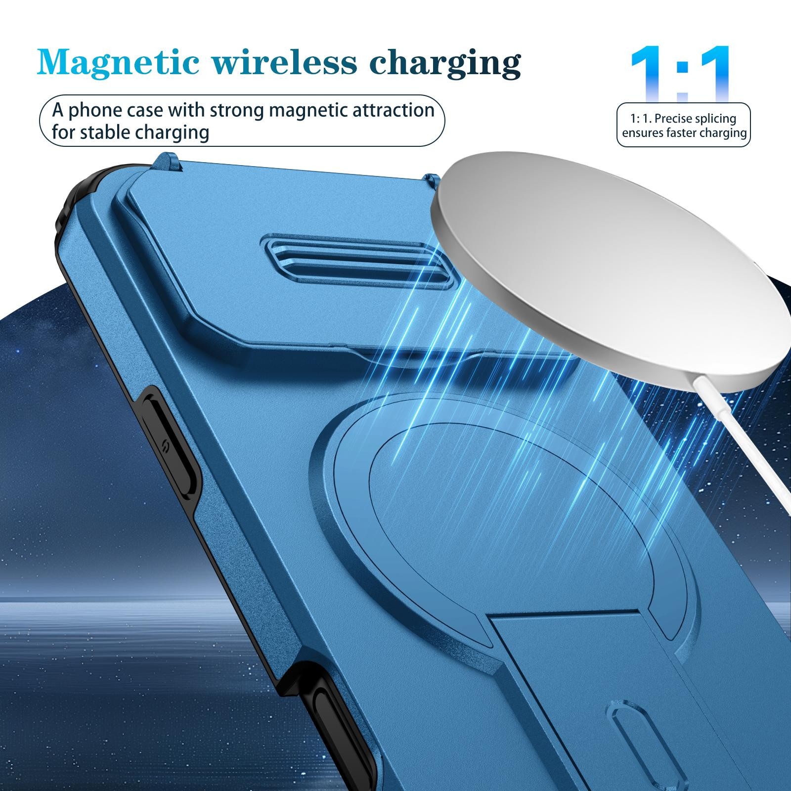 Enkay iPhone 17 Pro Max MagSafe Sliding Camshield Holder Θήκη Σκληρή - Blue