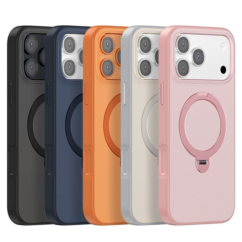 Enkay iPhone 17 Pro Max MagSafe Contrast Color Rotation Holder Θήκη Σκληρή - Orange
