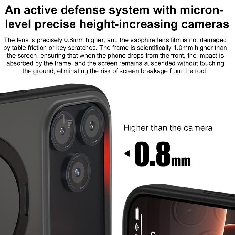 Enkay iPhone 17 Pro Max MagSafe Contrast Color Rotation Holder Θήκη Σκληρή - Orange
