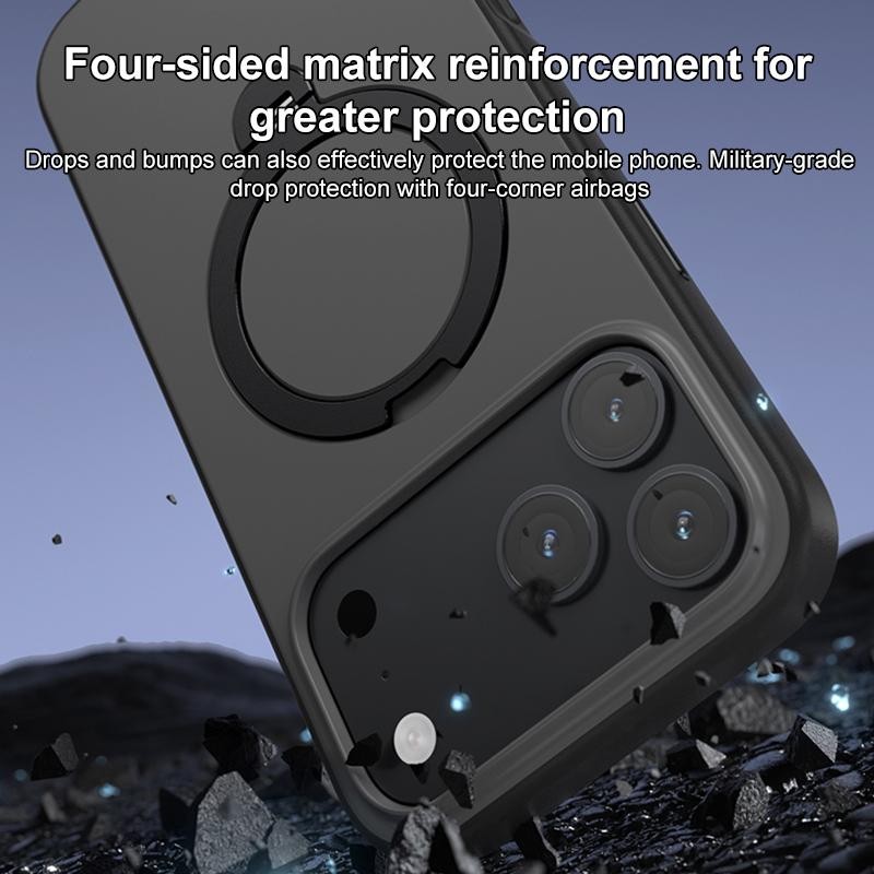 Enkay iPhone 17 Pro Max MagSafe Contrast Color Rotation Holder Θήκη Σκληρή - Orange