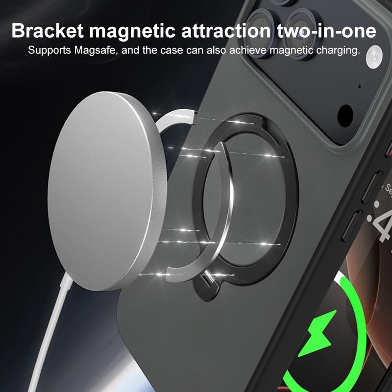 Enkay iPhone 17 Pro Max MagSafe Contrast Color Rotation Holder Θήκη Σκληρή - Orange