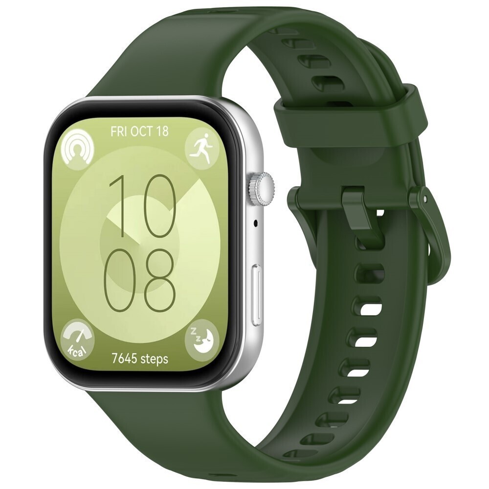 Λουράκι Huawei Watch Fit 3 / 4 / 4 Pro Silicone Solid Color - Green