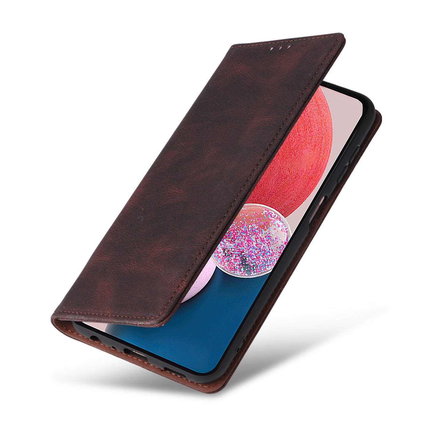 ENKAY Samsung Galaxy A13 4G Simple Suction Closure Θήκη Βιβλίο - Brown
