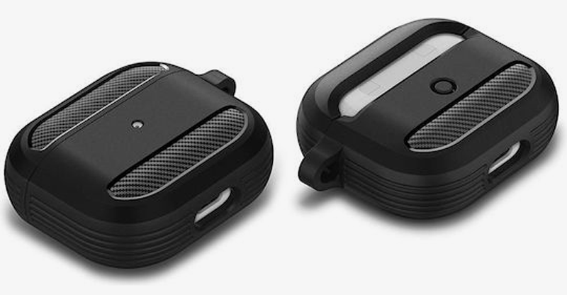 AirPods 3 Θήκη Σιλικόνης με Γάντζο Techsuit Carbon Silicone Case with Hook Green