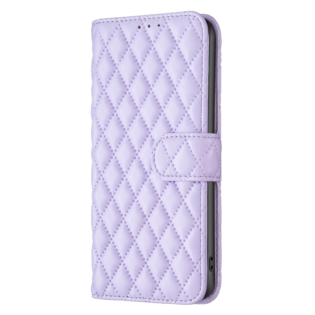 ENKAY Xiaomi Redmi 14C 4G / Poco C75 Diamond Lattice Magnetic Flip Θήκη Βιβλίο - Purple