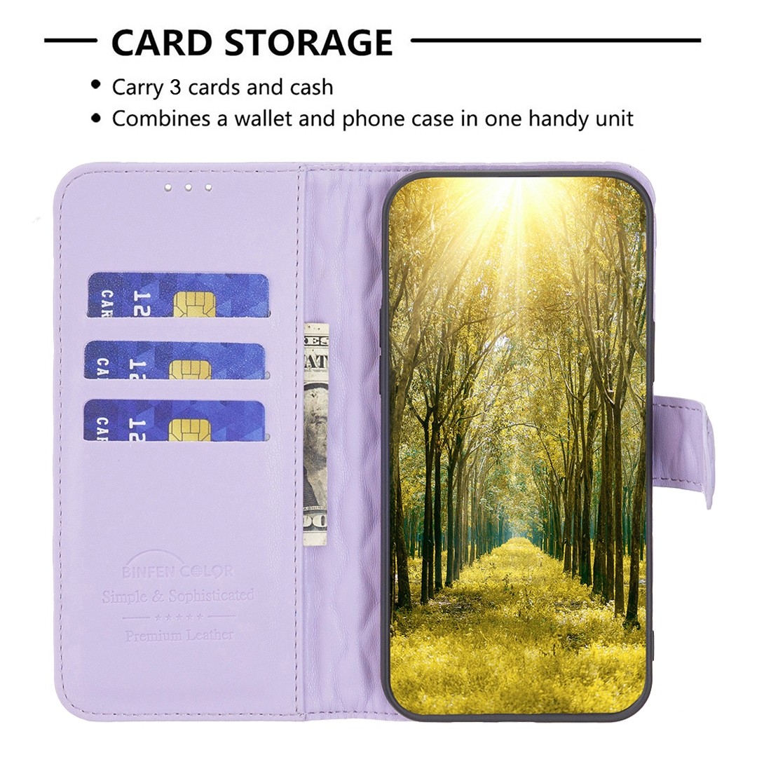 ENKAY Xiaomi Redmi 14C 4G / Poco C75 Diamond Lattice Magnetic Flip Θήκη Βιβλίο - Purple