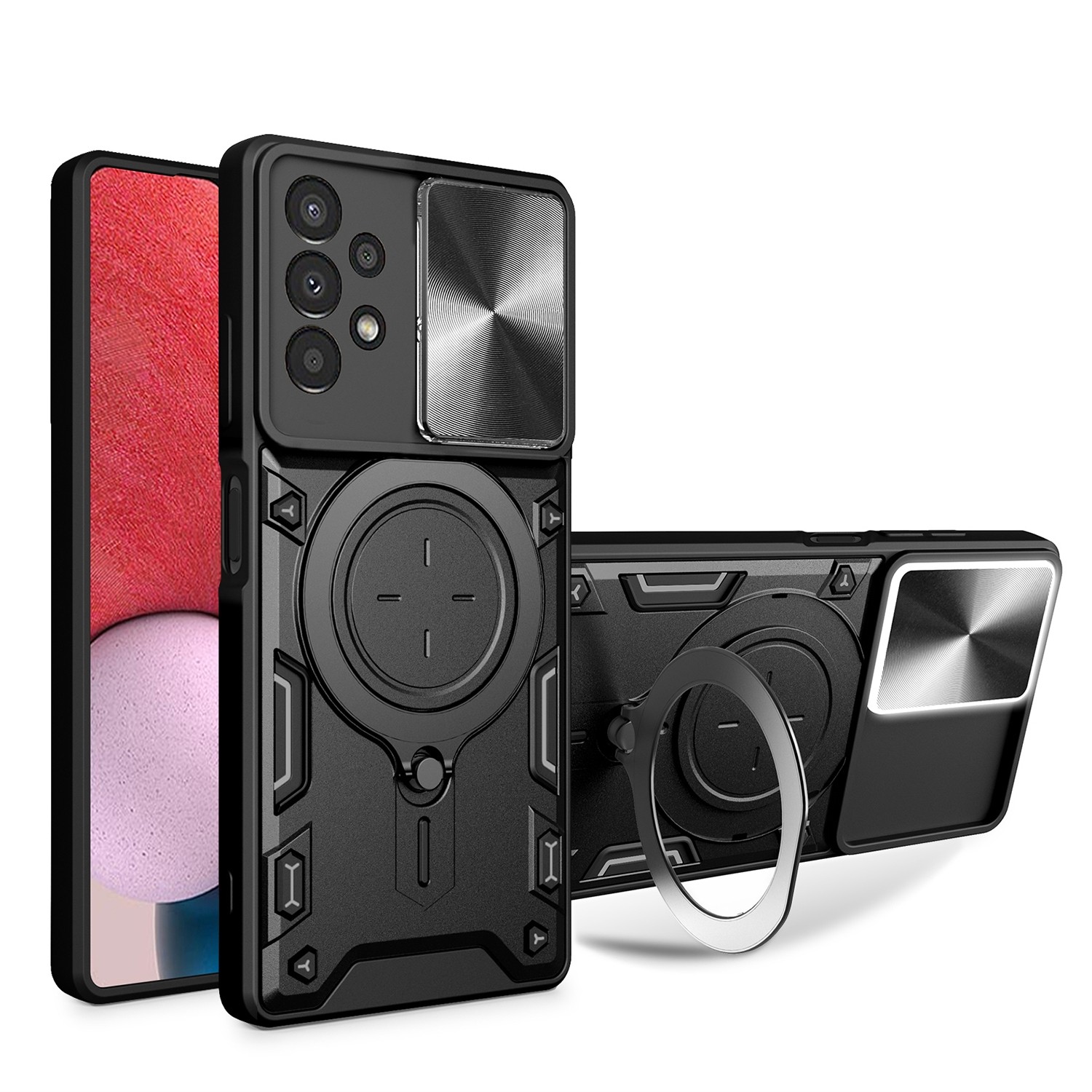 Butterfly Armor Samsung Galaxy A13 4G Sliding Camshield Magnetic Holder Θήκη Σκληρή - Black