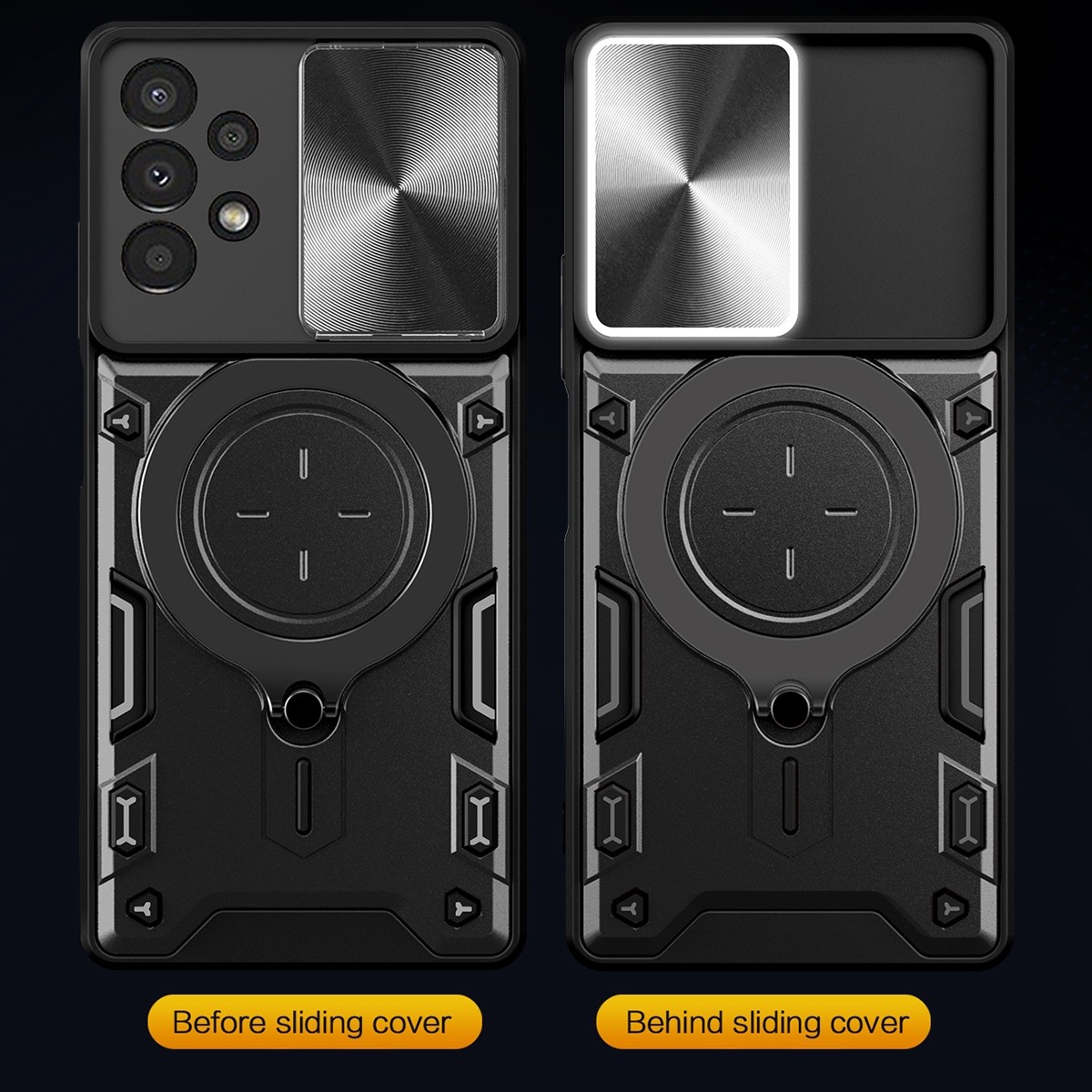 Butterfly Armor Samsung Galaxy A13 4G Sliding Camshield Magnetic Holder Θήκη Σκληρή - Black