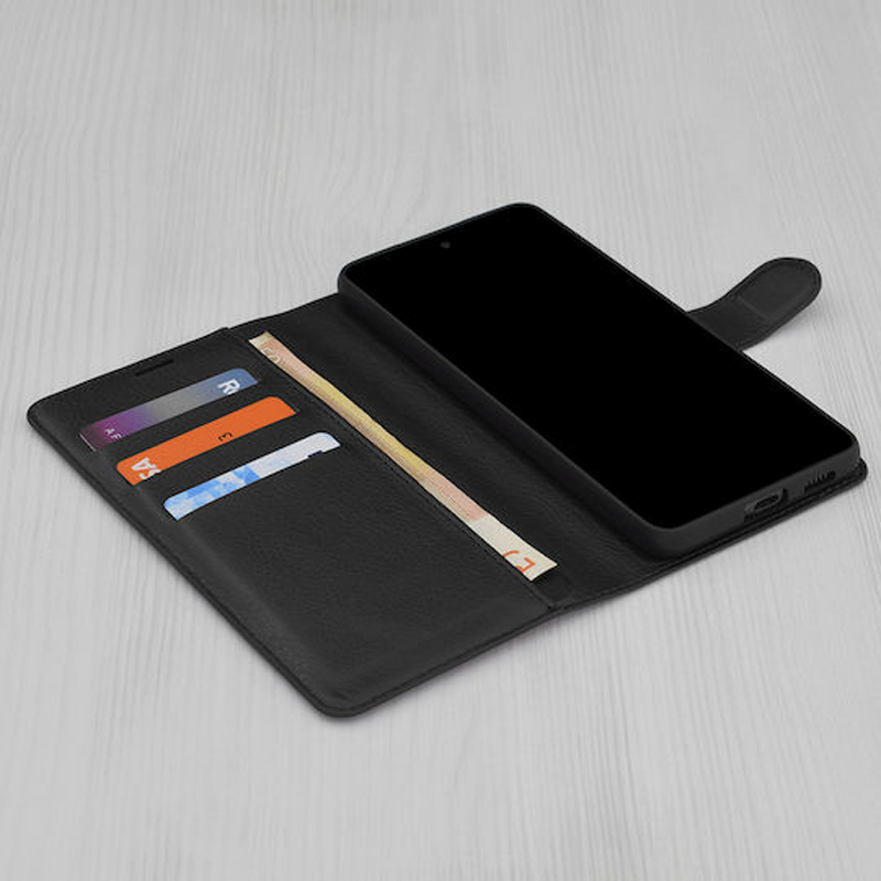 Techsuit Oppo Reno13 5G Leather Folio Θήκη Βιβλίο - Black