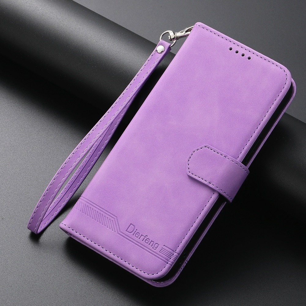 Dierfeng Samsung Galaxy A26 5G / A17 Dream Line TPU Hybrid PU Θήκη Βιβλίο - Purple