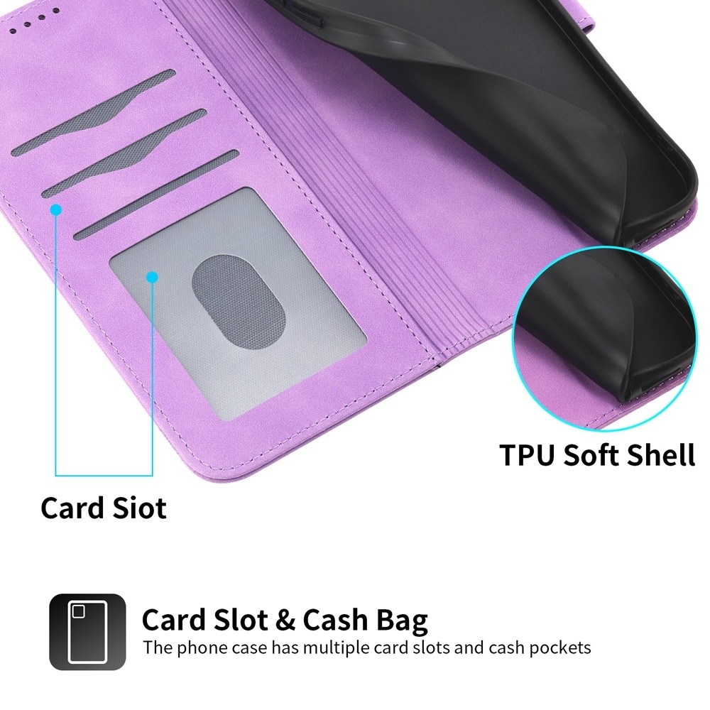 Dierfeng Samsung Galaxy A26 5G / A17 Dream Line TPU Hybrid PU Θήκη Βιβλίο - Purple
