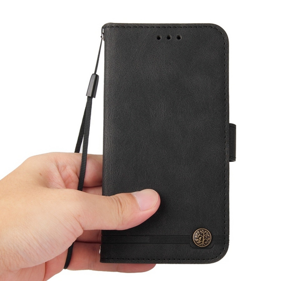 ENKAY Samsung Galaxy A26 5G / A17 Skin Feel Life Tree Θήκη Βιβλίο - Black