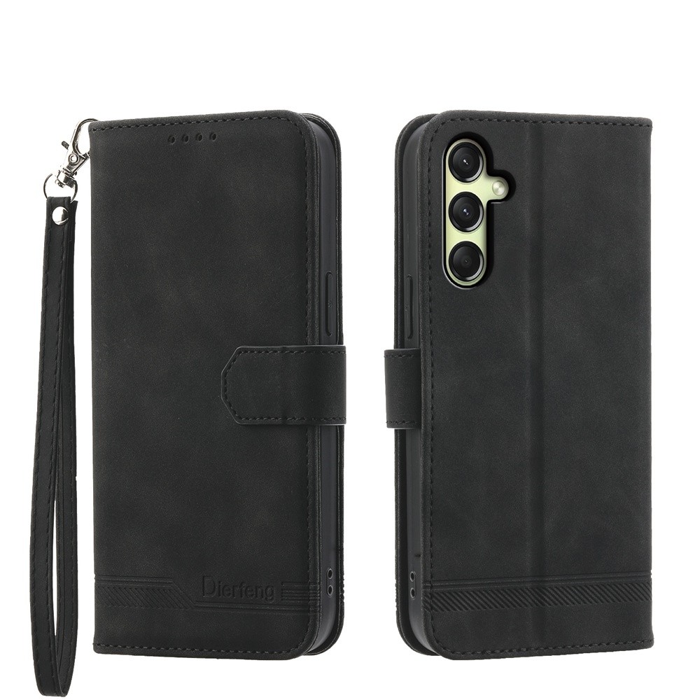 Dierfeng Samsung Galaxy A26 5G / A17 Dream Line TPU Hybrid PU Θήκη Βιβλίο - Black