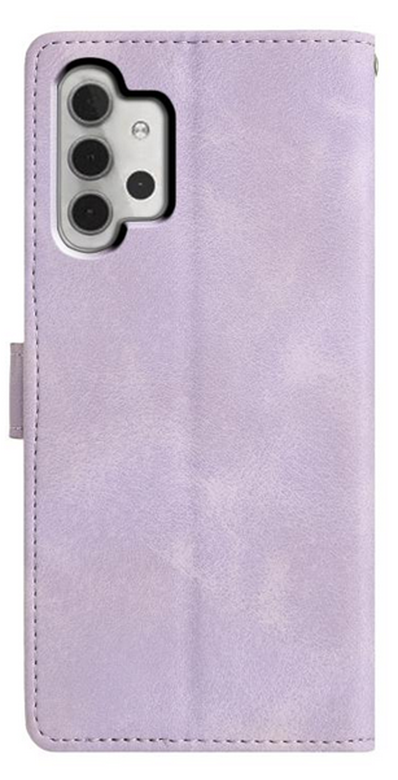 Tel1 Samsung Galaxy A13 4G Triangles Embossed Θήκη Βιβλίο - Purple