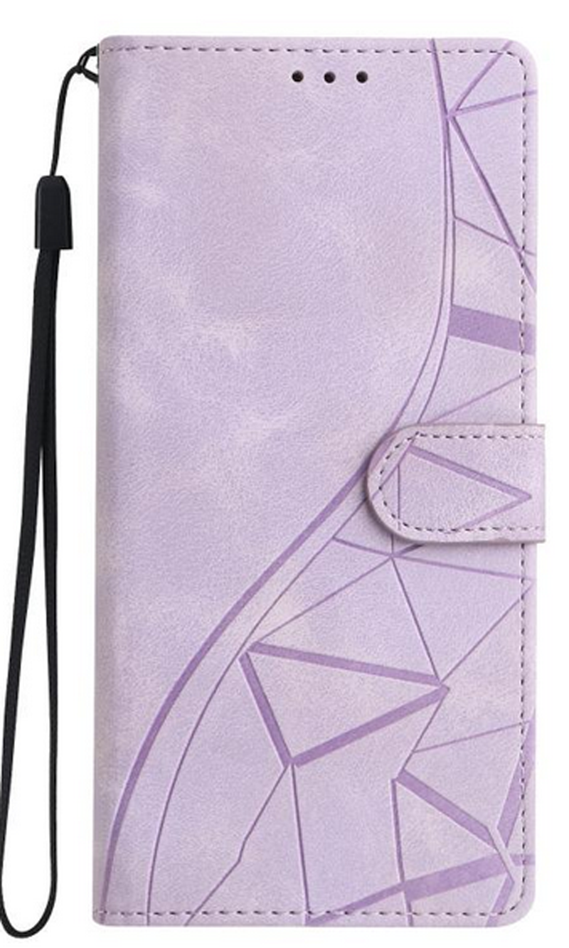 Tel1 Samsung Galaxy A13 4G Triangles Embossed Θήκη Βιβλίο - Purple