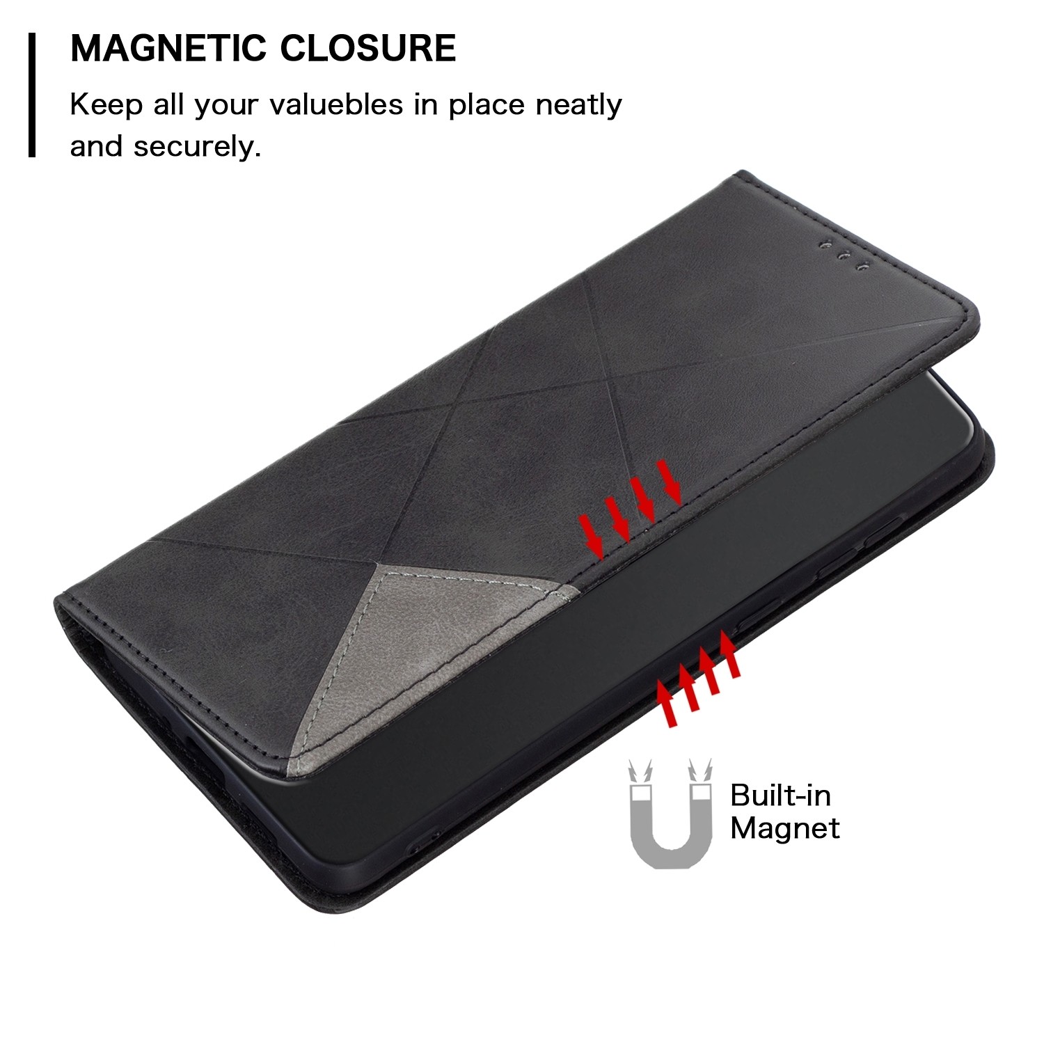 Binfen Color Samsung Galaxy A13 4G Prismatic Invisible Magnetic Θήκη Βιβλίο - Black